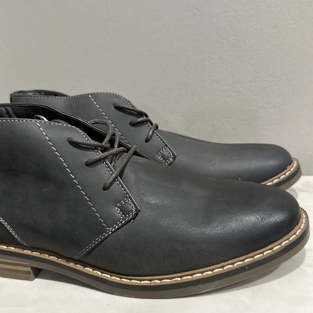 R2 Faux Gray Leather Men’s Chukka Lace Up Boots Size 8 - Picture 2 of 10